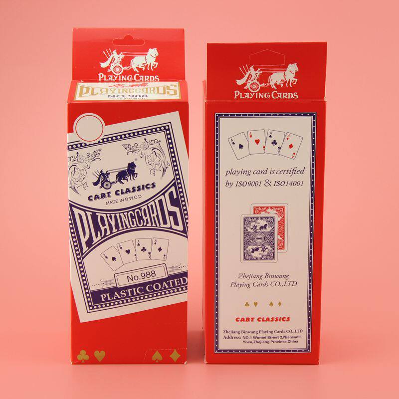 马车宽牌扑克 宾王988纸质扑克 德州扑克牌 花色切牌 12副