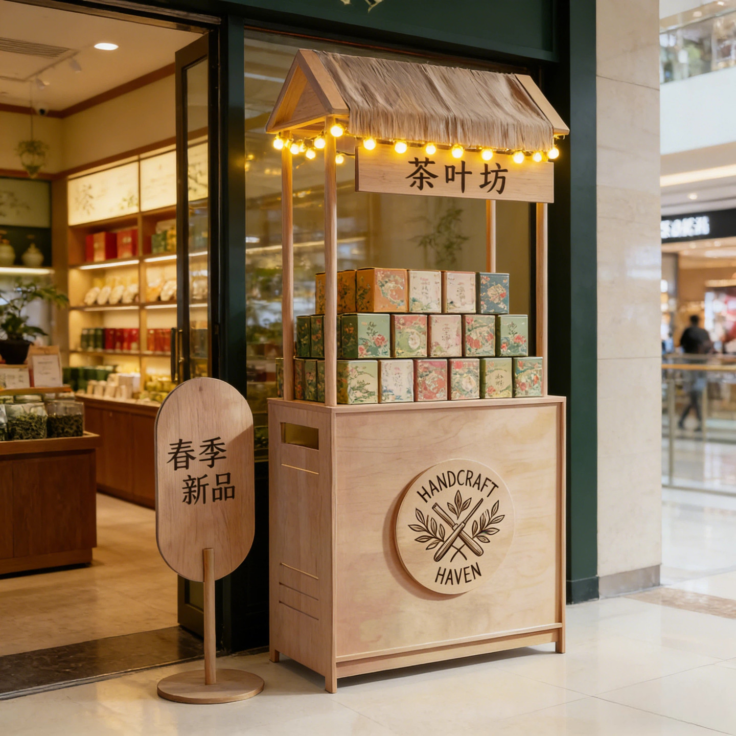 展示柜商品展示架商场陈列架实木货架展厅文创售卖架特色产品景区