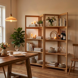 陈列展架板简约餐厅办公室展会氛围感高级轻奢推拉展示架子置物板