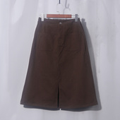 后松紧腰半身裙牛仔早春高腰复古a字中长款 A版 棕色 深军绿