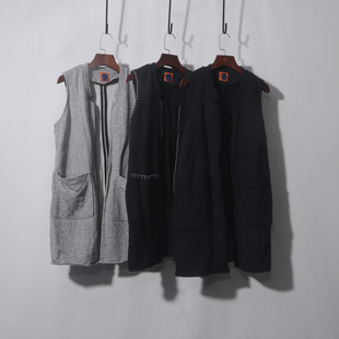 无袖开衫马甲背心宽松连帽坎肩毛线潮chic针织马甲女式