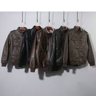 外贸内里羊羔绒皮衣加厚保暖皮衣夹克外套男士棉服冬季