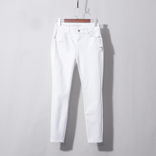 白色小脚裤春夏新款显瘦小个子低腰小脚长裤 加宽臀围