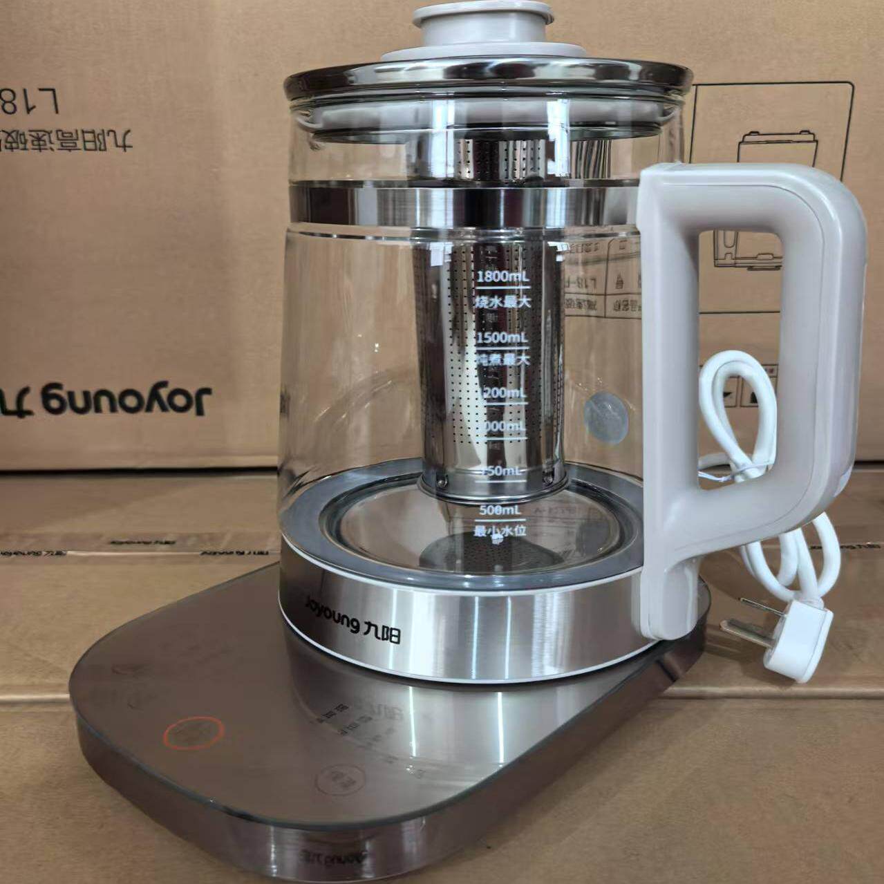 九阳养生壶1.8L大容量玻璃花茶壶煮茶器 316L不锈钢预约WY196