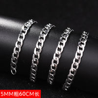 Hip-hop necklace for men, European and American street style, individualistic Korean style, simple student hip-hop dance girls, stainless steel chain thumbnail 7