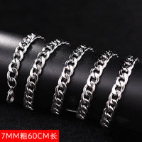 Hip-hop necklace for men, European and American street style, individualistic Korean style, simple student hip-hop dance girls, stainless steel chain thumbnail 3