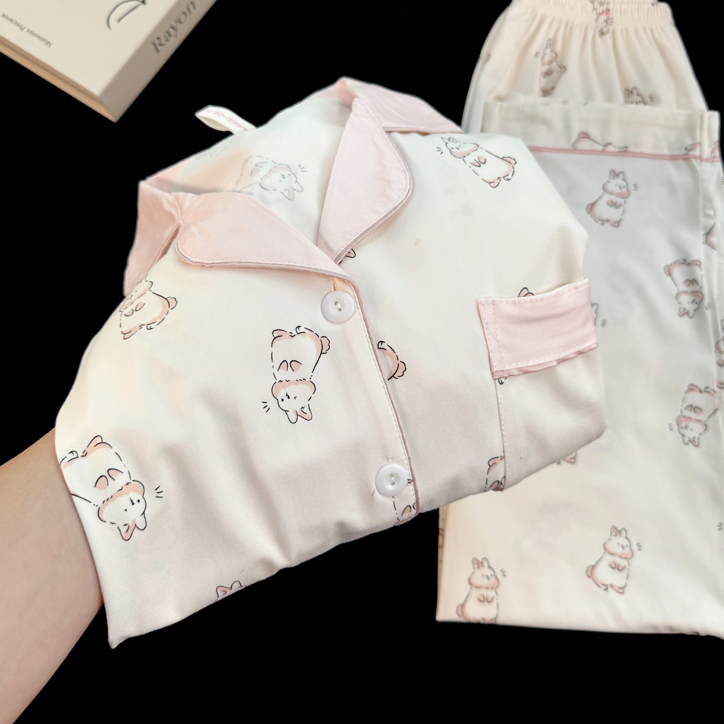 睡衣女春秋季纯棉长袖长裤2025新款开衫加大码甜美可爱家居服套装