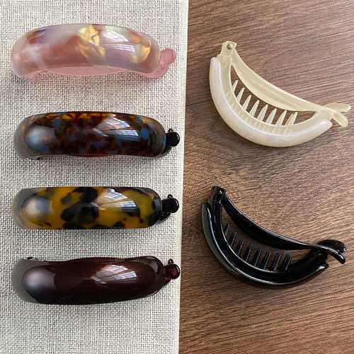 韩式醋酸简约气质高马尾扣夹后脑勺发夹头饰扭扭香蕉夹横夹顶夹