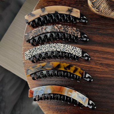 日韩系时尚百搭简约女生发饰抓夹玳瑁色豹纹大号发夹马尾夹香蕉夹