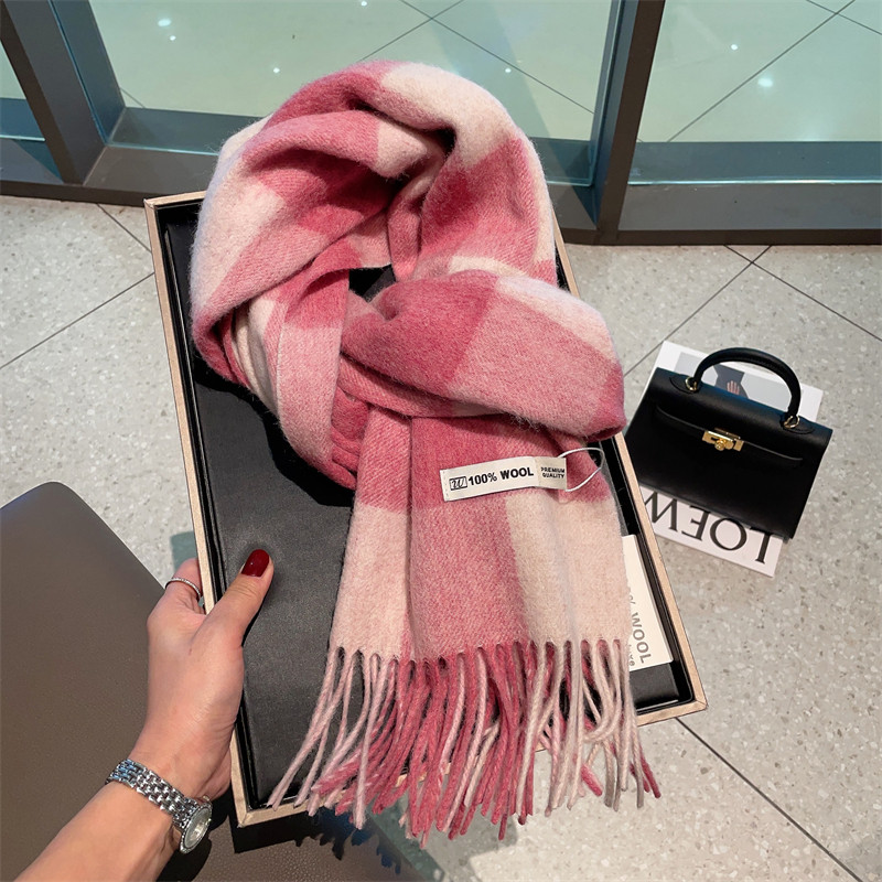 高档WOOL100%纯羊毛围巾女冬季百搭拼色格子保暖披肩两用长款围脖,服饰配件/皮带/帽子/围巾,围巾/丝巾/披肩,淘宝优惠券,粉丝福利购,淘宝优惠卷