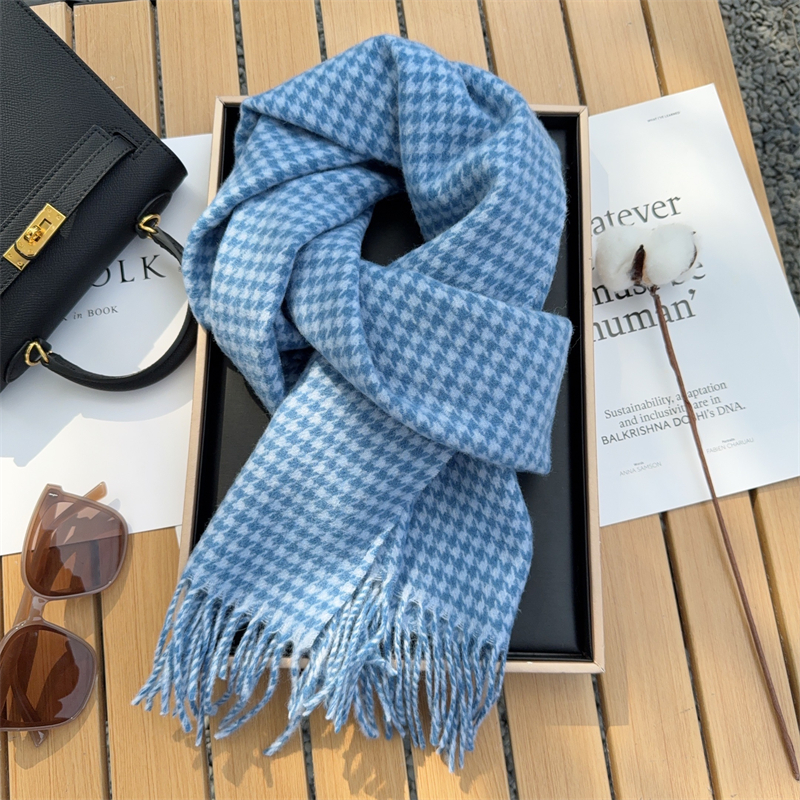 韩代同款格子围巾保暖护颈