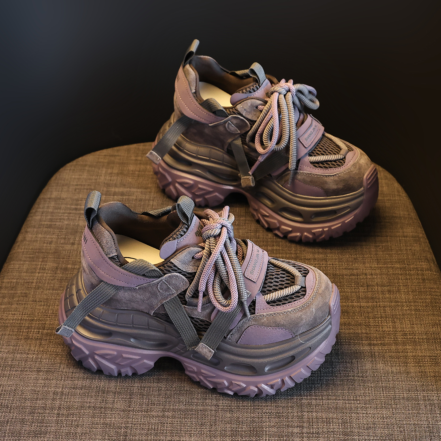 9CM香港正品内增高老爹鞋女2025秋季新款小个子厚底复古运动女鞋