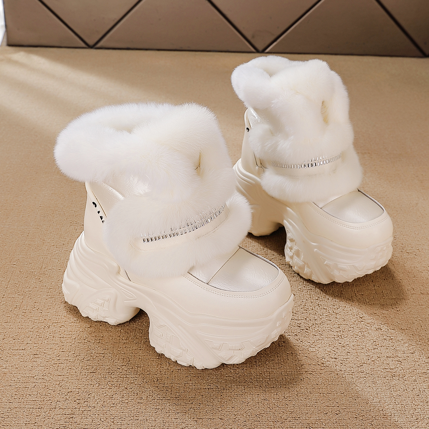 10CM香港正品内增高雪地靴女2025秋冬新款厚底松糕加绒保暖女棉鞋