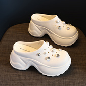 小个子外穿厚底包头洞洞鞋 9CM香港正品 新款 女2026春季 内增高拖鞋