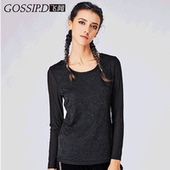 蕾丝拼接网纱欧美洋气小衫 圆领上衣T恤衫 潮 女2025早秋时尚 打底衫