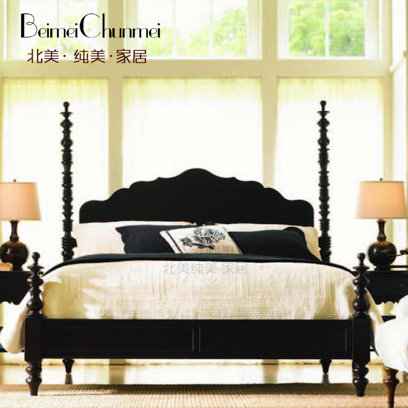 简约美式维多利亚风格柱子床小美式1.5米1.8米公主床厂家直销定制