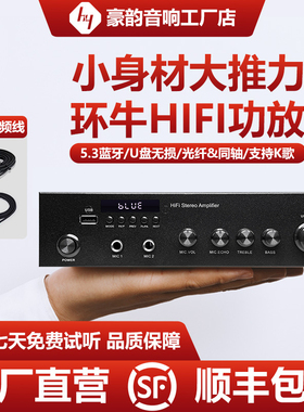 豪韵AV-230 环牛迷你无损蓝牙数字功放机家用高保真