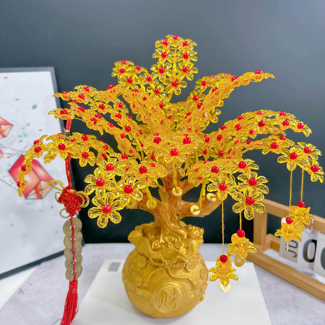 【八方来财发财树】手工串珠编织品DIY串珠发财树材料包装饰品摆