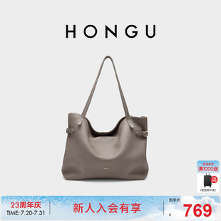 2025新款 红谷包包女式 真皮单肩手提包通勤上班大容量托特包女士包