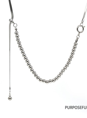 purposeful 小钢珠抽拉式项链锁骨链双蛇骨双层链
