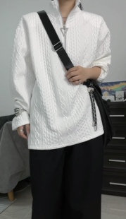 purposeful 高领拉链卫衣纹理上衣