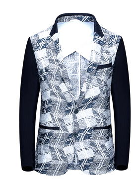 鸟家西服男春夏薄款两粒扣后中开衩时尚休闲西装外套92703