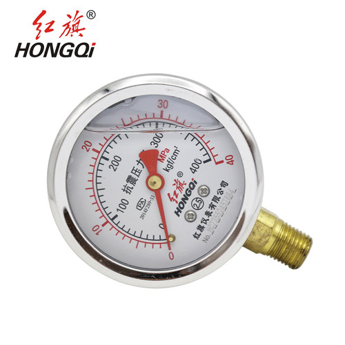 红旗仪表2分NPT1/4耐震压力表