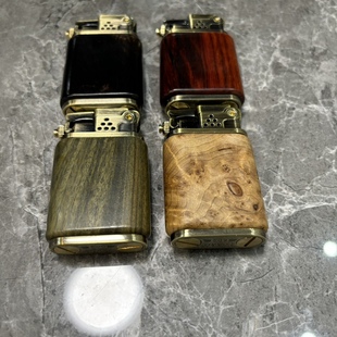 非洲紫檀木红木水波纹红木打火机佐罗机心煤油打火机男士礼物