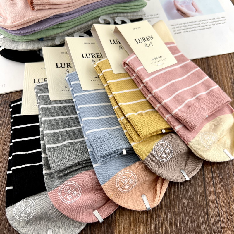 鹿人保暖女男棉奢华袜子四季中筒