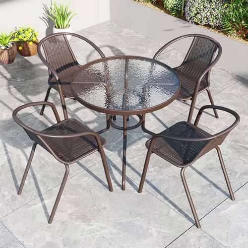 Q&户外休闲桌椅庭院露天防水防晒花园院子小阳台喝茶外摆折叠茶几