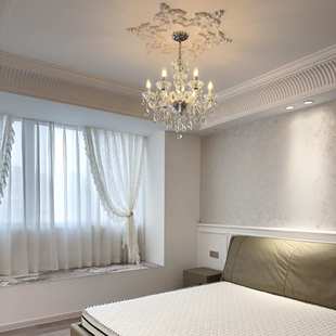 法式 中古奶油风客厅水晶吊灯轻奢复古卧室女孩房间主灯餐厅灯具