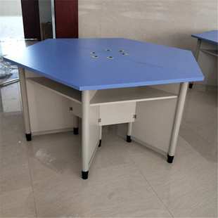 学生六边形多功能教室托管创客实验梯形彩色阅览桌拼接六角课桌椅