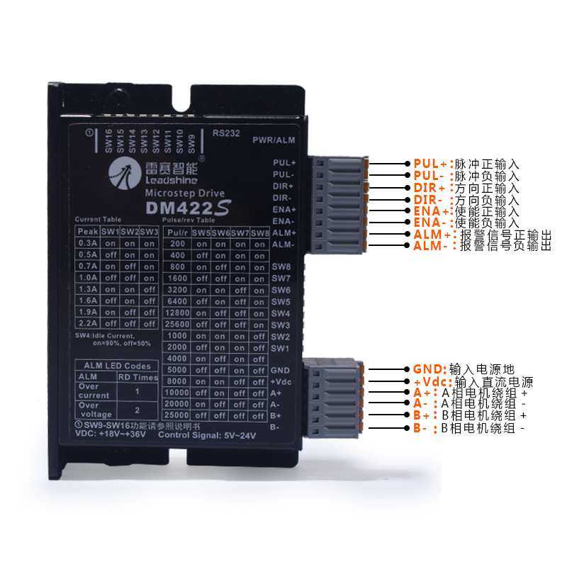 雷赛驱动器DM422C升级DM422S  35 39 42二相步进电机替代原M420
