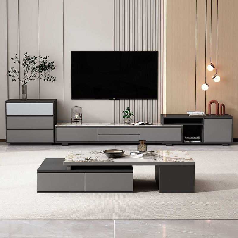 实木岩板可伸缩茶几电视柜组合轻奢现代简约可伸缩岩板茶几地柜,3C数码配件,USB灯,淘宝优惠券,粉丝福利购,淘宝优惠卷