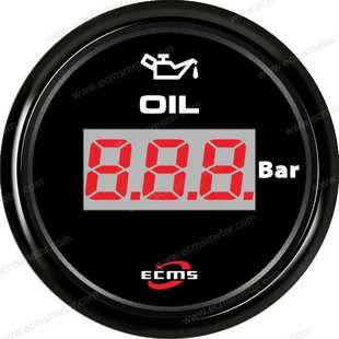 ECH防水螺纹安装 多色背光多组参数可选数显机油压力表5Bar10Bar