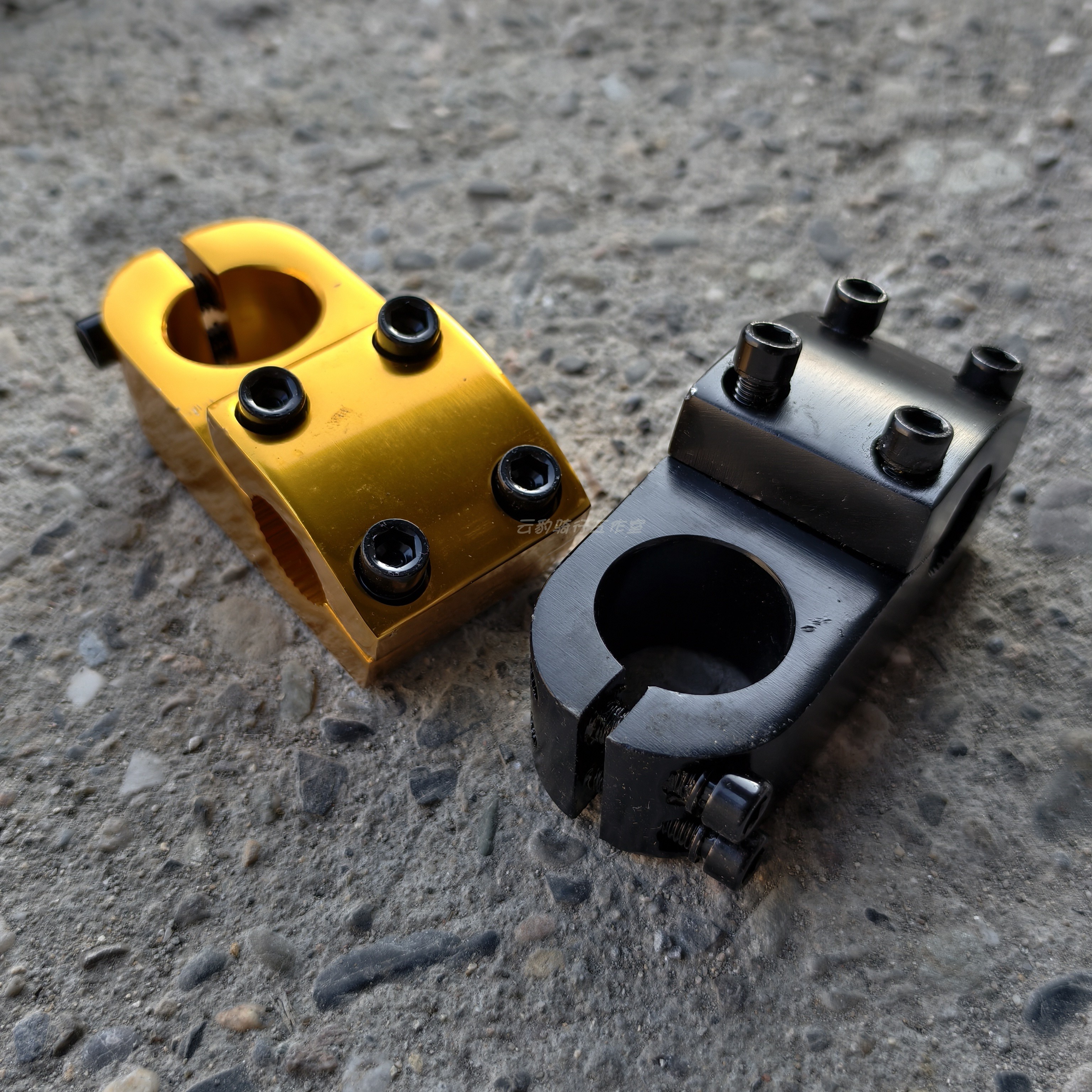 攀爬速降把立22.2/28.6mm立管表演车铝合金自行车把立阳极黑/金黄