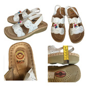 2020夏季 41沙滩潮 外贸地球真皮小坡跟舒适白色37 新款 女罗马凉鞋