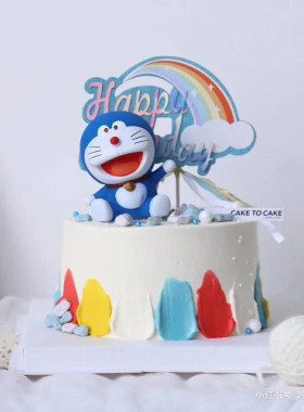 摆件机器猫儿童玩具生日蛋糕