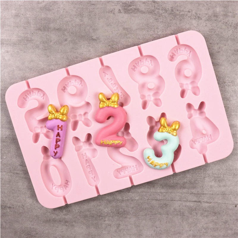 公主蝴蝶结数字蜡烛模具硅胶图片