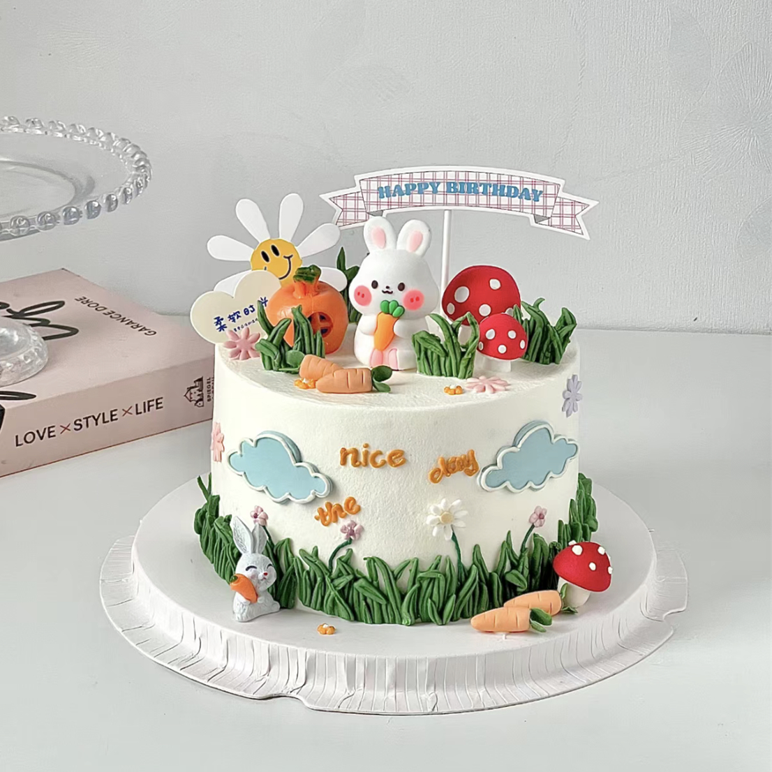 可爱兔宝宝一周岁满月百天生日