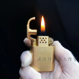 老伙计手工老九门同款打火机防风实心铜掏空老式怀旧煤油男士礼物