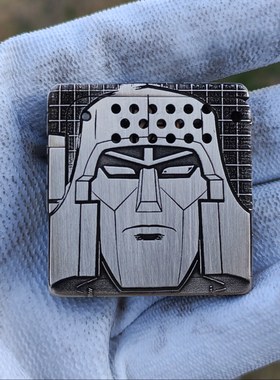 老伙计手工打火机小方块防风双齿轮铜掏空长续航男士礼物变形金刚