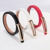 装 子真皮时尚 饰皮带黑色 女士配裤 连衣裙腰带休闲简约百搭韩版