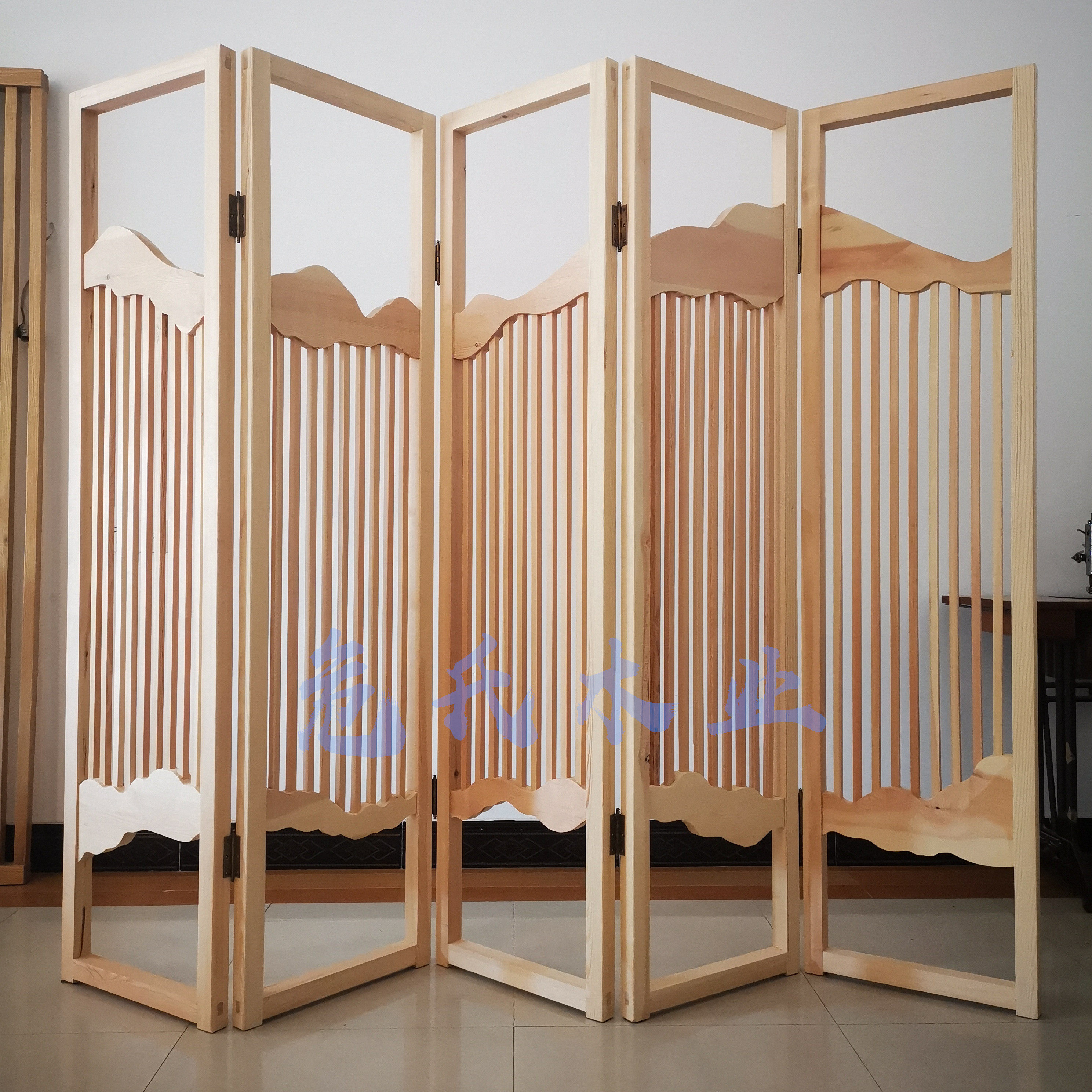 新中式屏风实木隔断可折叠移动榫卯结构木格栅隔断日式榻榻米屏风