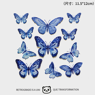 新款 纹身贴彩色蝴蝶tattoo贴纸高级感防水女持久仿真锁骨遮盖疤痕