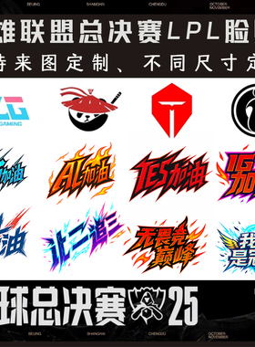 LOL英雄联盟世界总决赛S15应援脸贴AL BLG TESSKT1加油助威纹身贴