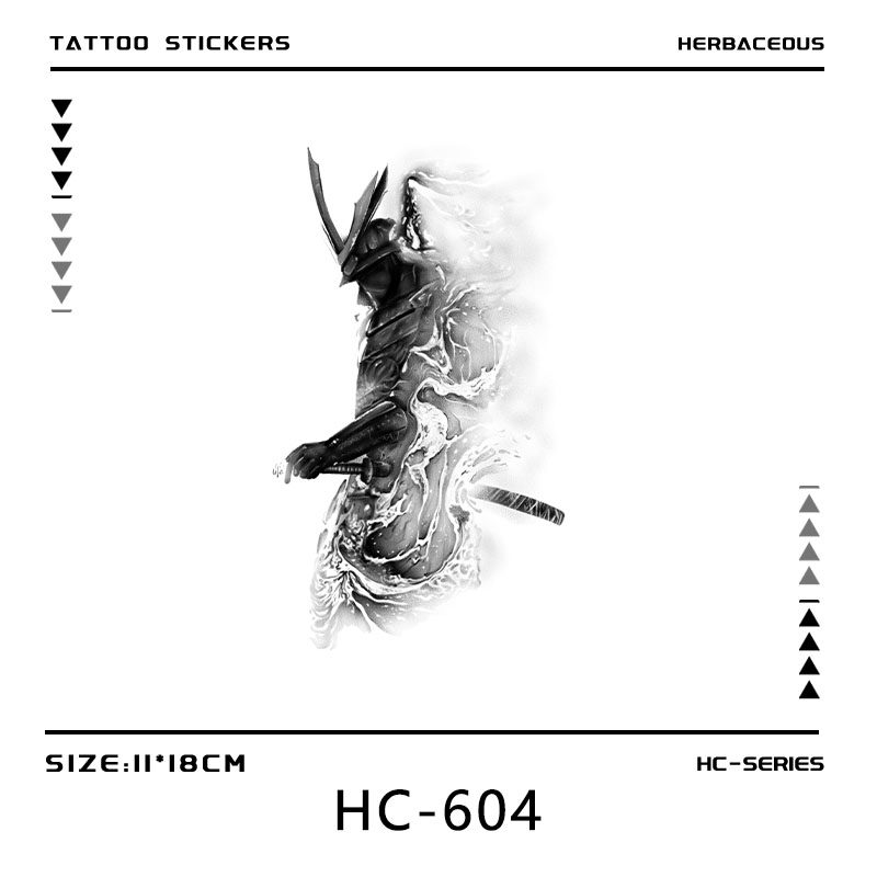 日系唯美武士果汁纹身贴防水持久