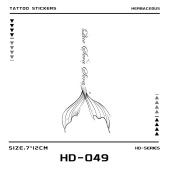 字母鱼尾 草本纹身贴女防水持久植物果汁贴纸仿真刺青锁骨手臂