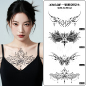 花胸草本纹身贴女防水持久高级果汁贴大图案仿真刺青不反光洗不掉