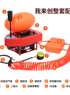 我来创配件蓝色红色进气管弹簧管全家桶浮筒二级头过滤器双人转接
